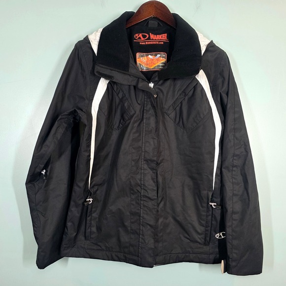 Marker Jackets & Blazers - Marker Womens Ski Jacket Black White Hooded Winter Coat Size 8 RN73344